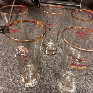 Yuengling Beer Glass Set with Gold Rim
